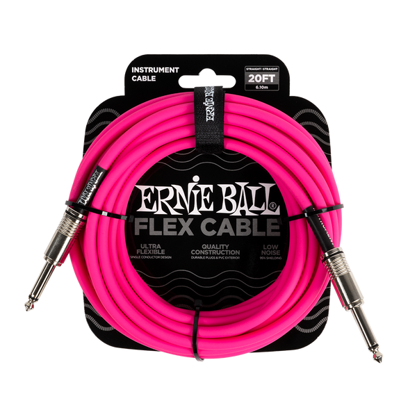 Ernie Ball (P06418) 20ft Flex Instrument Cable Pink