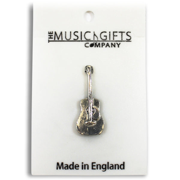 Pewter Acoustic Guitar Pin Badge