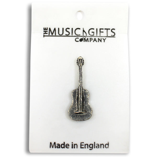 Pewter Classical Guitar Pin Badge