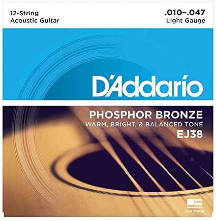D'Addario EJ38 Phosphor Bronze 12 String