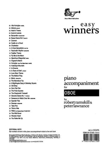 Easy Winners Oboe Piano Acc
