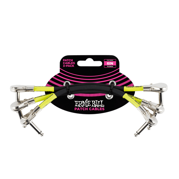 Ernie Ball 6" Flat Angled Patch Cables 3 Pack