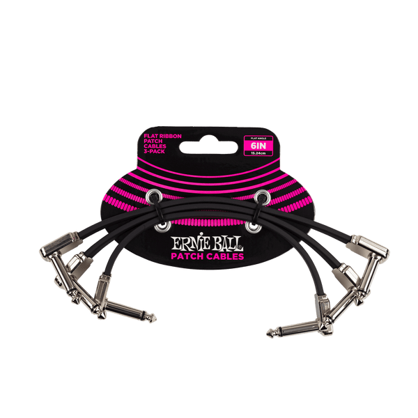 Ernie Ball 6" Flat Ribbon Patch Cables 3 pack