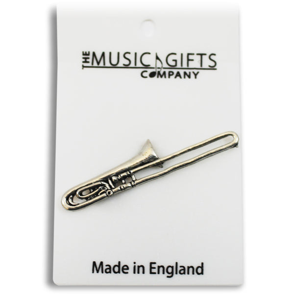 Pewter Trombone Pin Badge