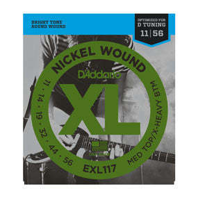 D'addario EXL117 Medium Top/Extra-Heavy Bottom Strings