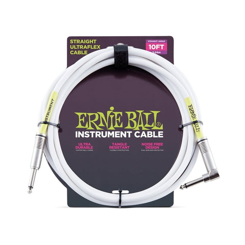 Ernie Ball 10ft Instrument Classic Cable White