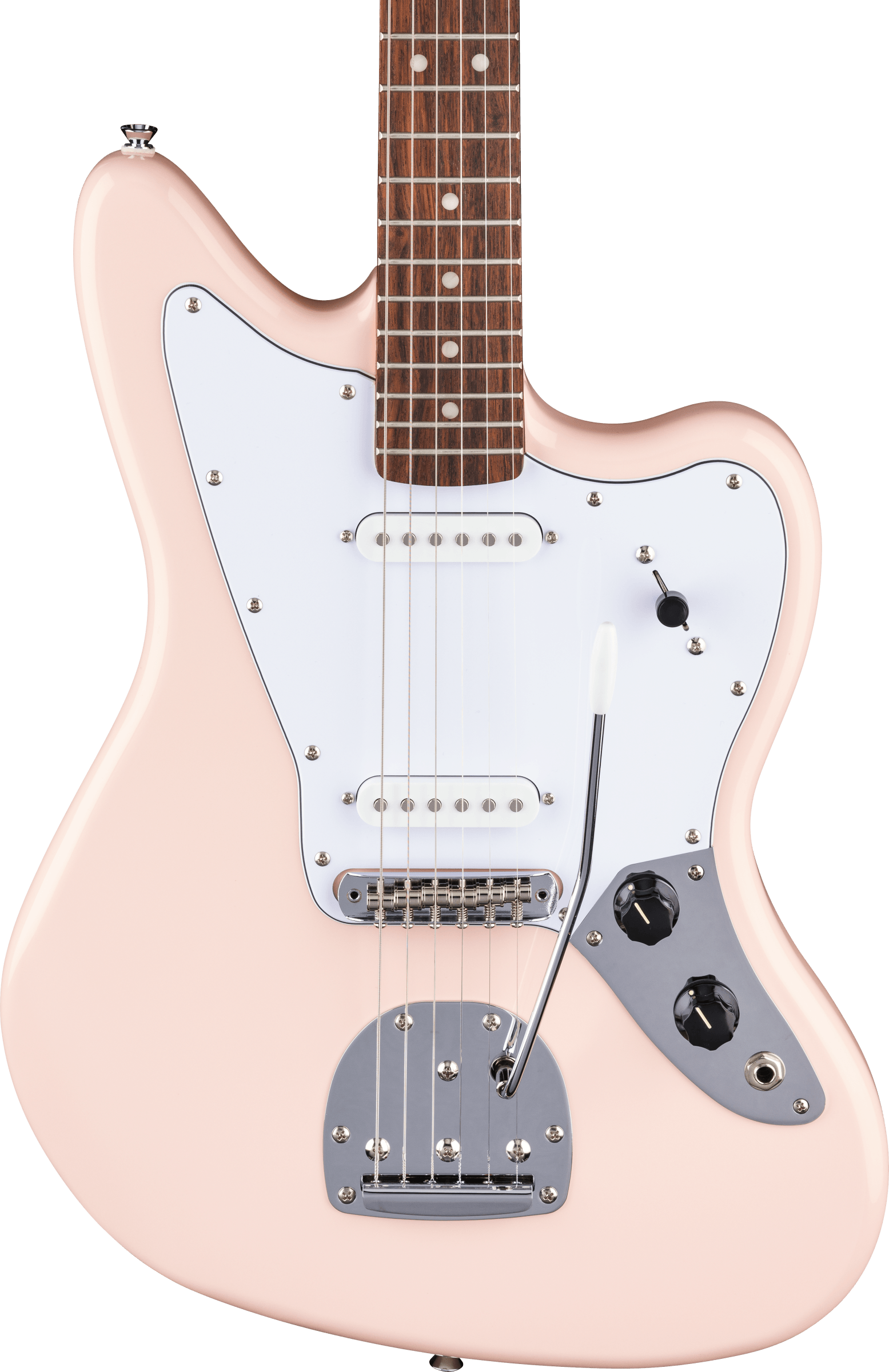 Squier FSR Affinity Series Jaguar Matching Headstock, Shell Pink