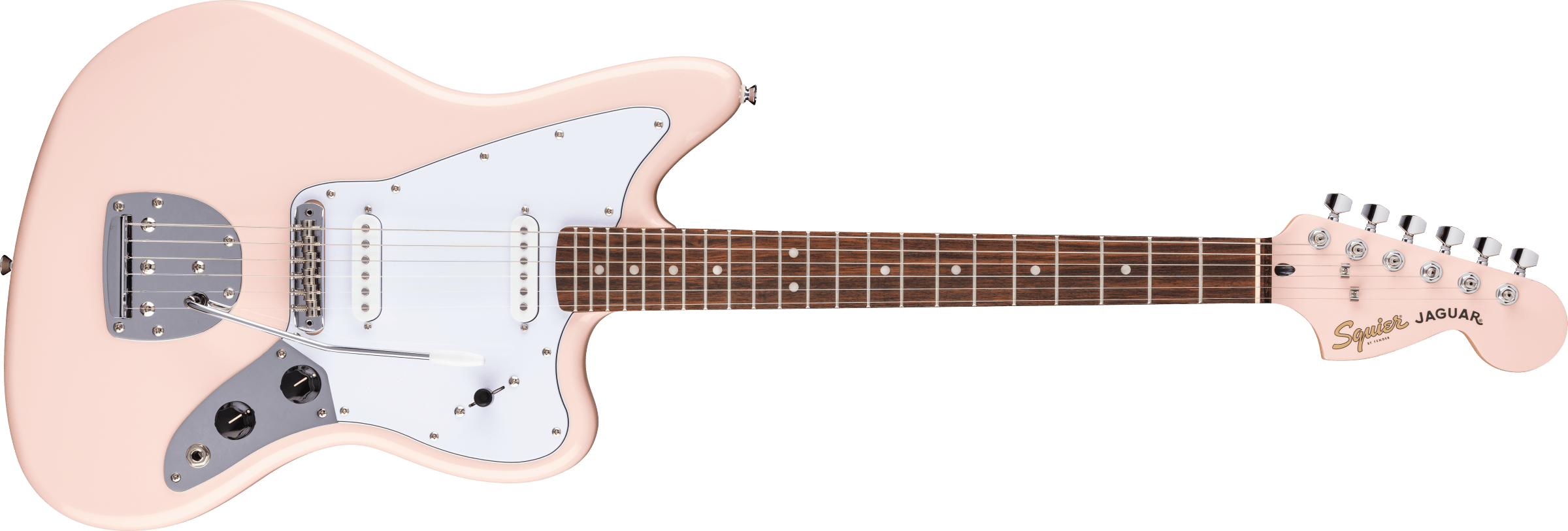 Squier FSR Affinity Series Jaguar Matching Headstock, Shell Pink