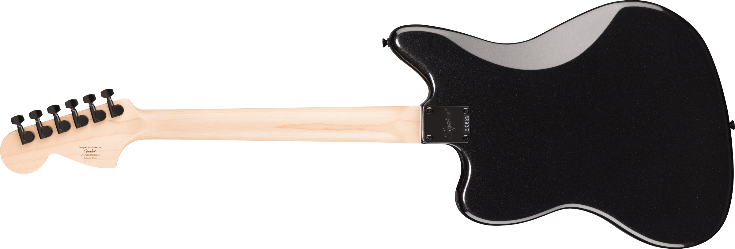 Squier FSR Affinity Jaguar HH, Matching Headstock, Metallic Black