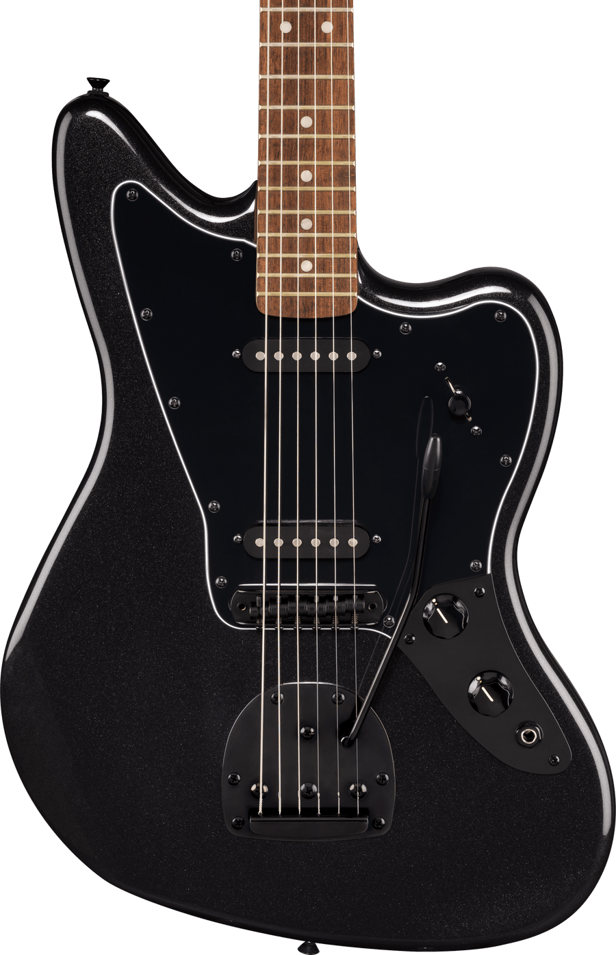 Squier FSR Affinity Jaguar HH, Matching Headstock, Metallic Black