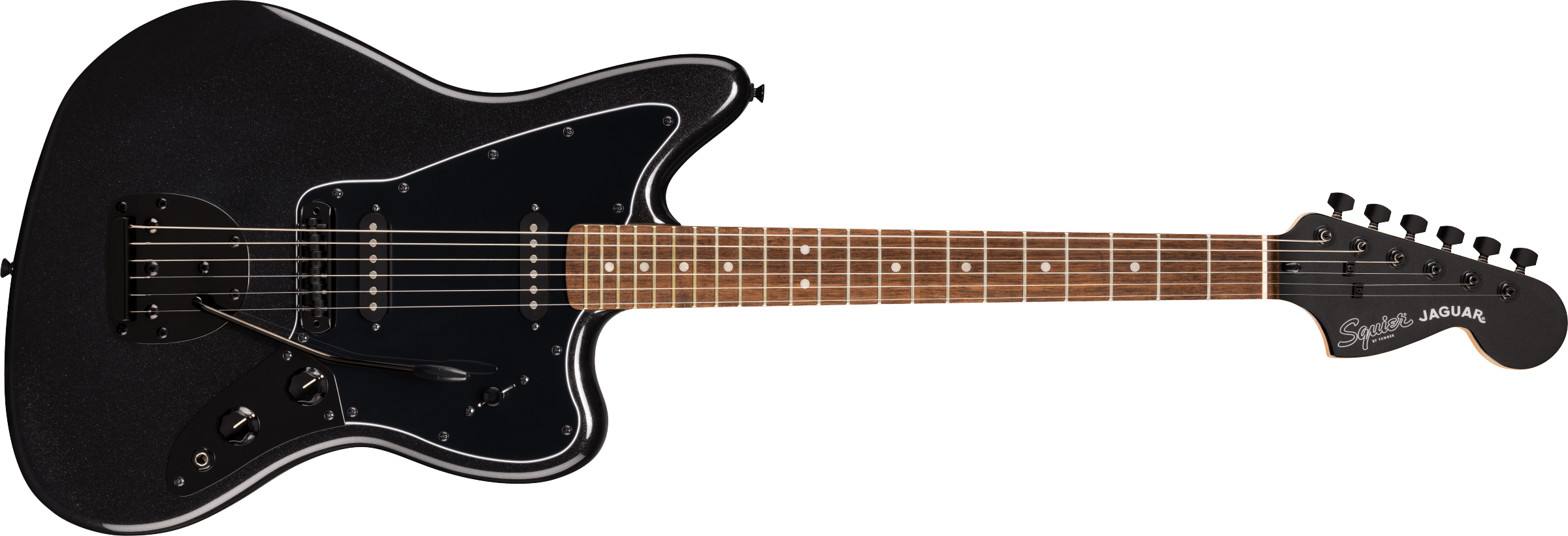 Squier FSR Affinity Jaguar HH, Matching Headstock, Metallic Black