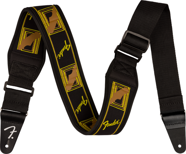 Fender Swell™ Neoprene Strap, Blk/Ylw/Brn Mono, 2.5"