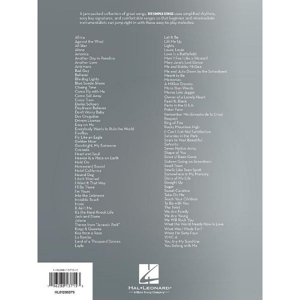 101 Simple SONGS ALTO SAX