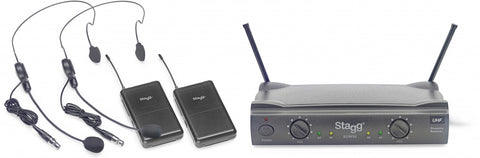 Stagg UHF true diversity 2-channel headset wireless system