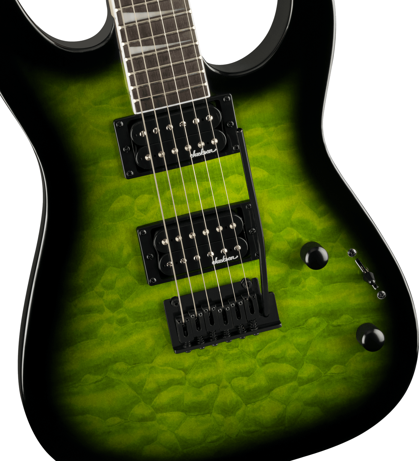 Jackson JS Series Dinky JS20 DKQ 2PT Transparent Green Burst