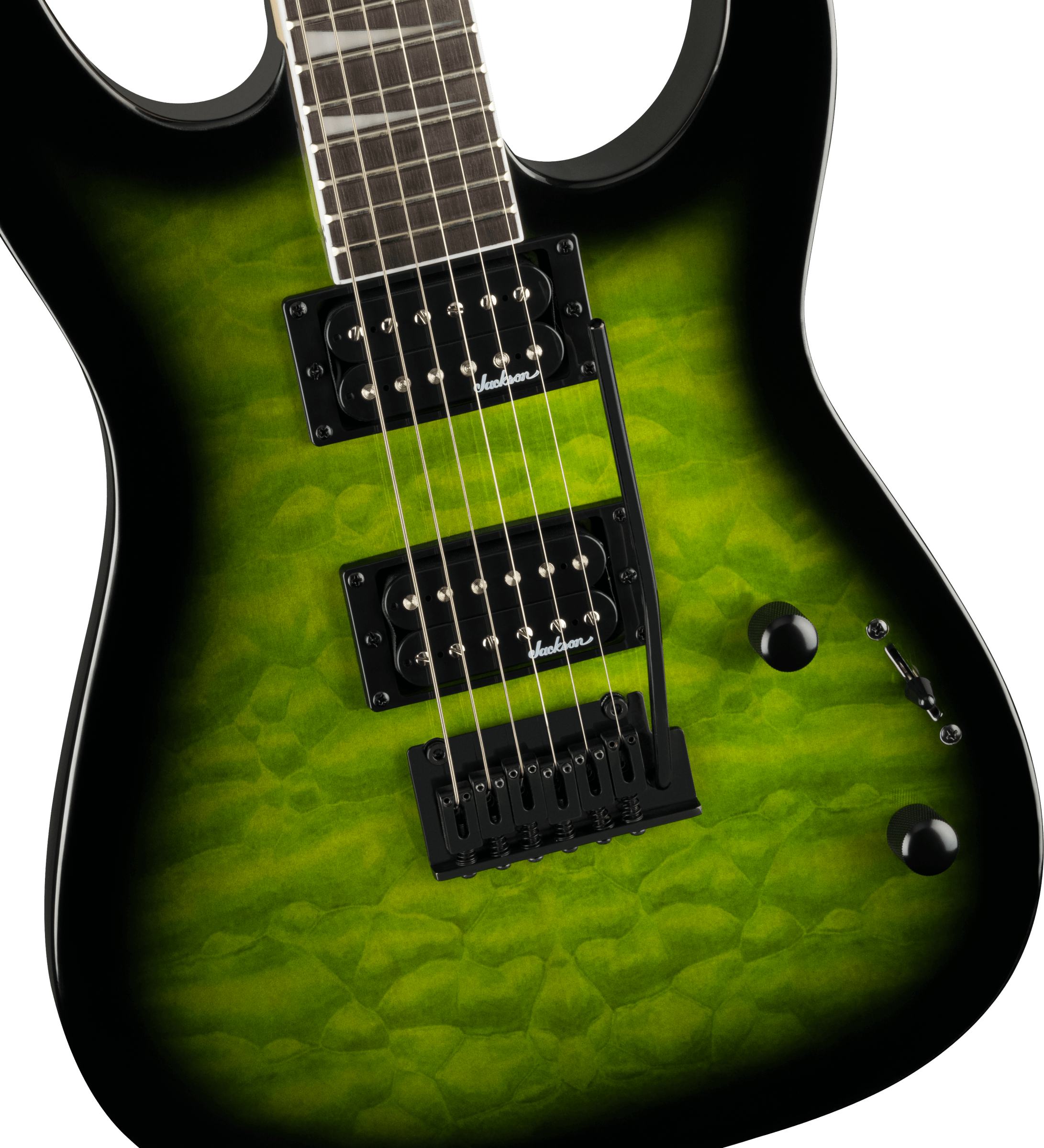 Jackson JS Series Dinky JS20 DKQ 2PT Transparent Green Burst