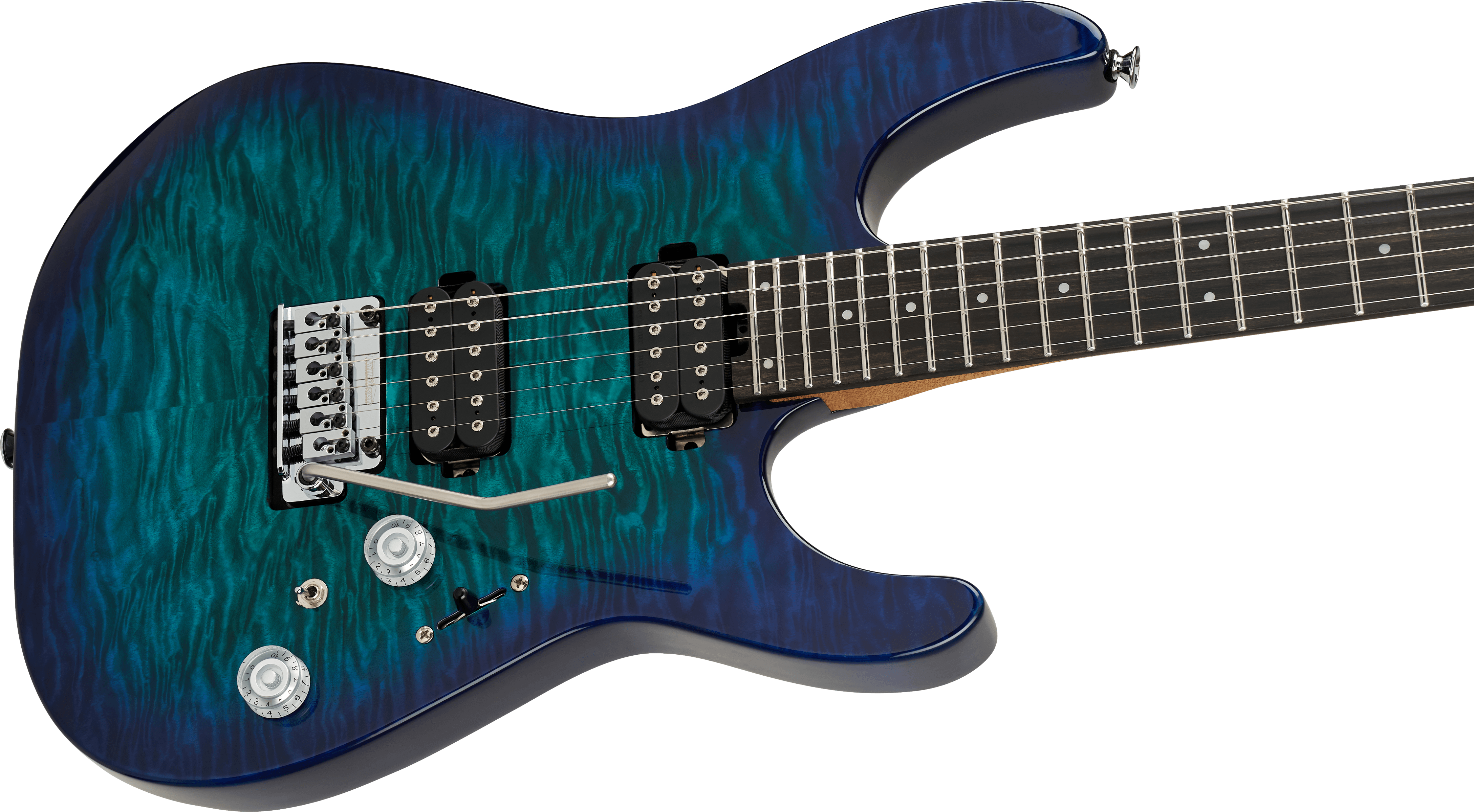 Charvel Pro-Mod Plus DK24 HH 2PT EB QM, Ebony Fingerboard - Chlorine Burst
