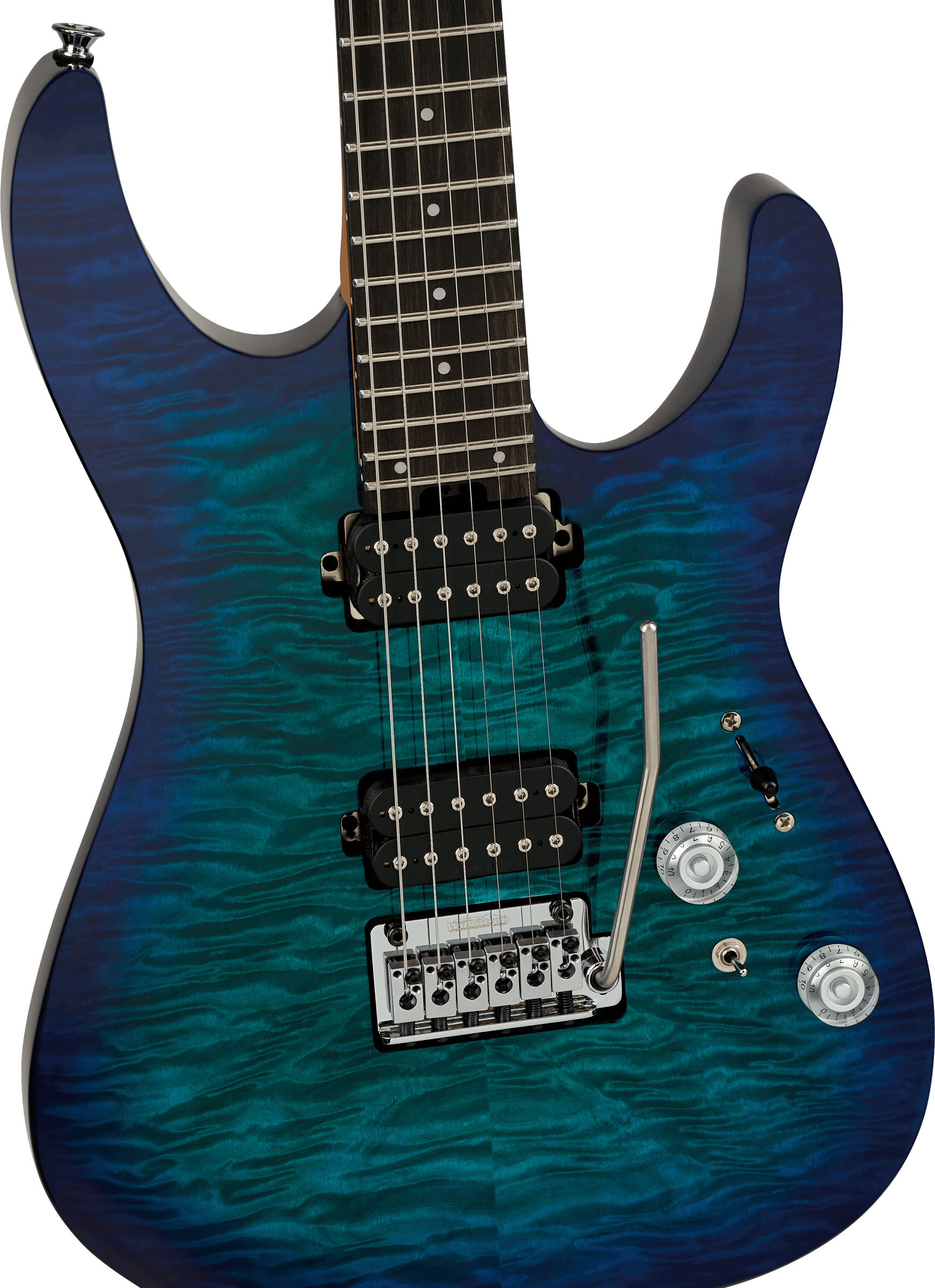 Charvel Pro-Mod Plus DK24 HH 2PT EB QM, Ebony Fingerboard - Chlorine Burst
