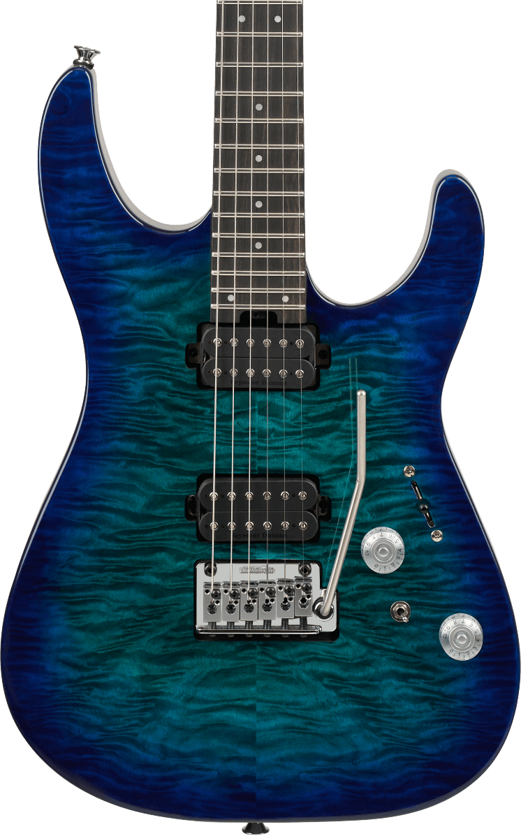 Charvel Pro-Mod Plus DK24 HH 2PT EB QM, Ebony Fingerboard - Chlorine Burst