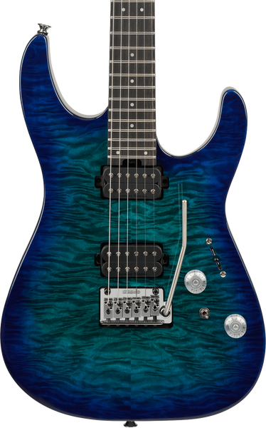 Charvel Pro-Mod Plus DK24 HH 2PT EB QM, Ebony Fingerboard - Chlorine Burst