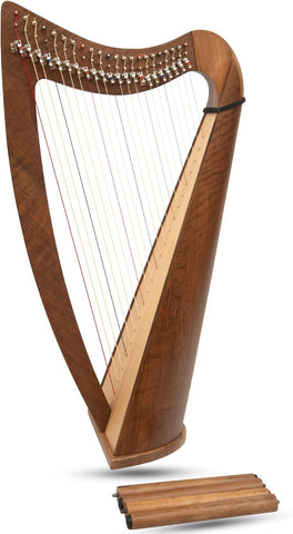 22 Claddagh String Harp Walnut & Bag