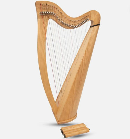Claddagh Ash 28 String Harp Mahogany & Bag