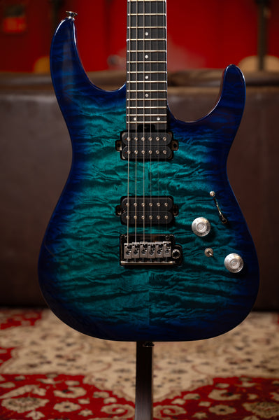 Charvel Pro-Mod Plus DK24 HH 2PT EB QM, Ebony Fingerboard - Chlorine Burst