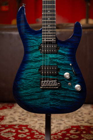 Charvel Pro-Mod Plus DK24 HH 2PT EB QM, Ebony Fingerboard - Chlorine Burst