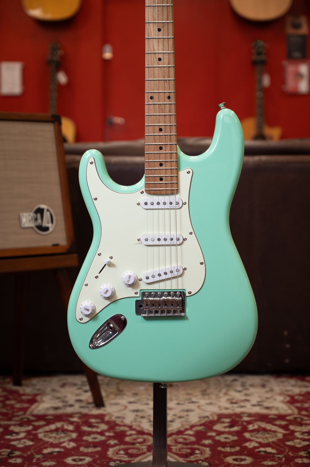 PREOWNED: Harley Benton VT  ST-62CC MN Seafoam Green - Left Hand
