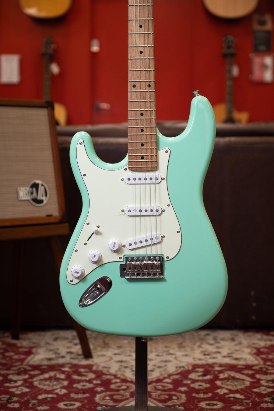 PREOWNED: Harley Benton VT  ST-62CC MN Seafoam Green - Left Hand