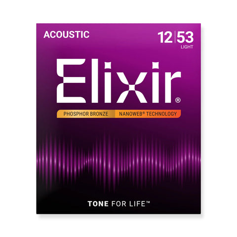 Elixir Nanoweb PB Light Acoustic Strings 12-53