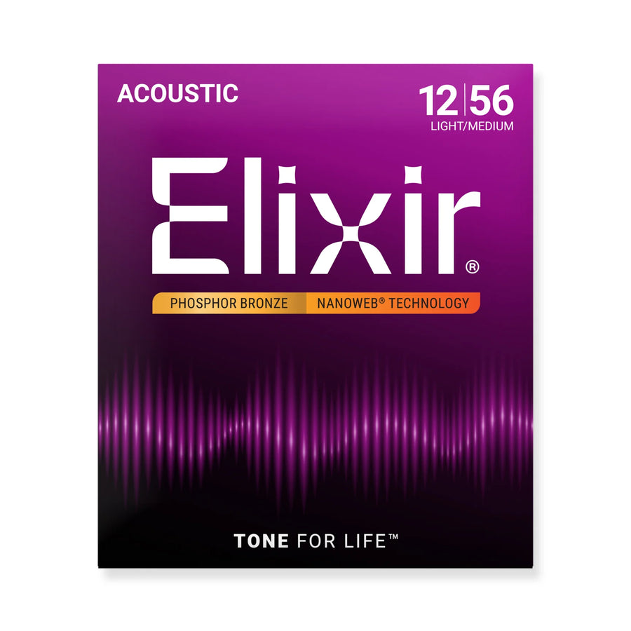 Elixir Nanoweb PB Acoustic Strings 12-56