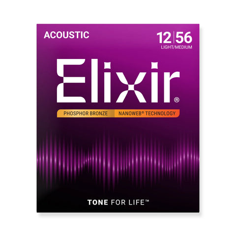 Elixir Nanoweb PB Acoustic Strings 12-56
