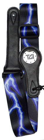 TGI TGS28203 Guitar Strap Blue Lightning