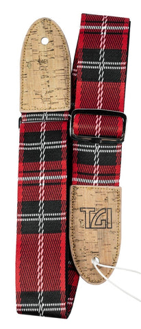 TGI TGSV01F Strap Woven Cotton. Vegan. Red Tartan