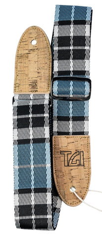 TGI TGSV01G Strap Woven Cotton. Vegan. Blue Tartan