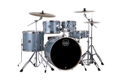 Mapex Venus 22" Rock Kit 3 piece cymbal set and throne, Aqua Blue
