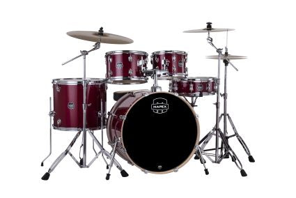 Mapex Venus 22" Rock Kit 3 piece cymbal set and throne Crimson Red Sparkle