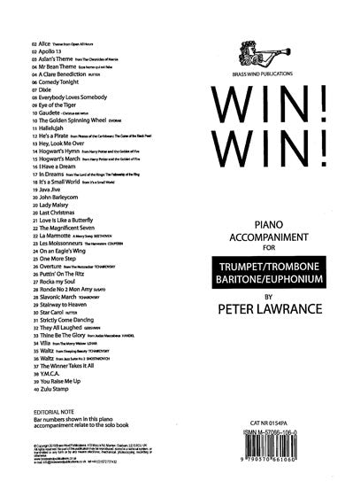 Win! Win! Piano Accompaniment for Trumpet and Trombone