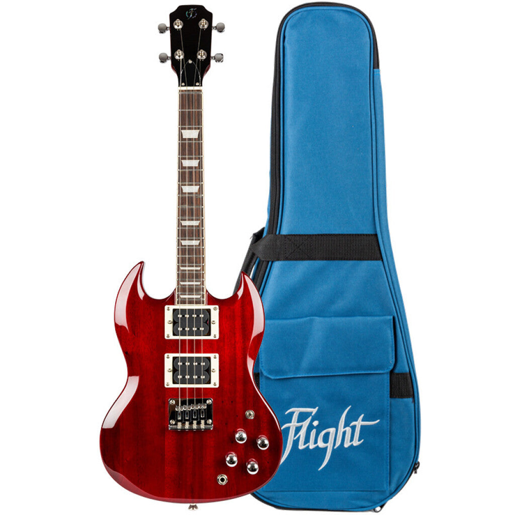 FLIGHT PIONEER TENOR ELECTRIC UKULELE CHERRY RED