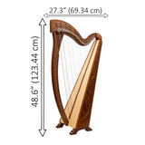 36 String Boru Harp Rosewood & Bag