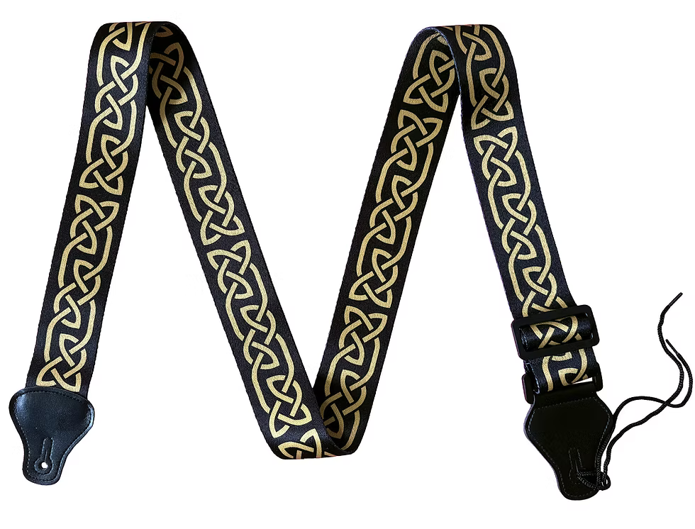 Black & Gold Knotwork Guitar Strap