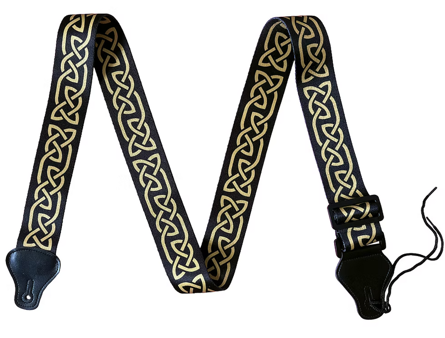 Black & Gold Knotwork Guitar Strap
