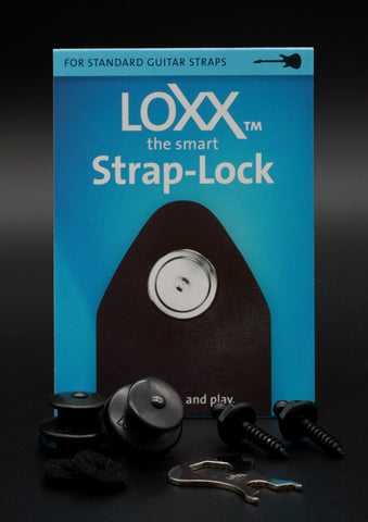 Loxx Music Box Standard Strap Locks - Black Chrome