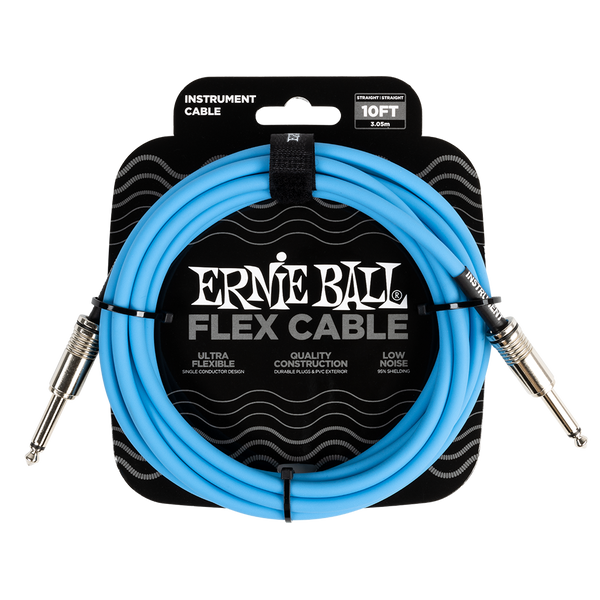 Ernie Ball (P06412) 10ft Flex Instrument Cable Blue