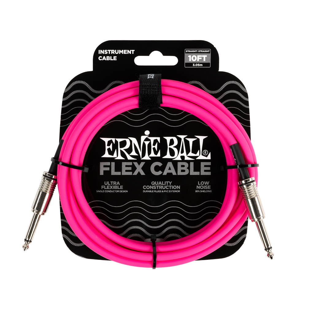 Ernie Ball (P06413) 10ft Flex Instrument Cable Pink