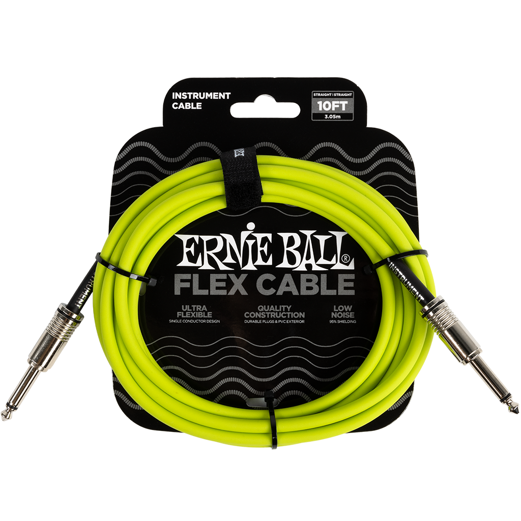 Ernie Ball (P06414 ) 10ft Flex Instrument Cable Green