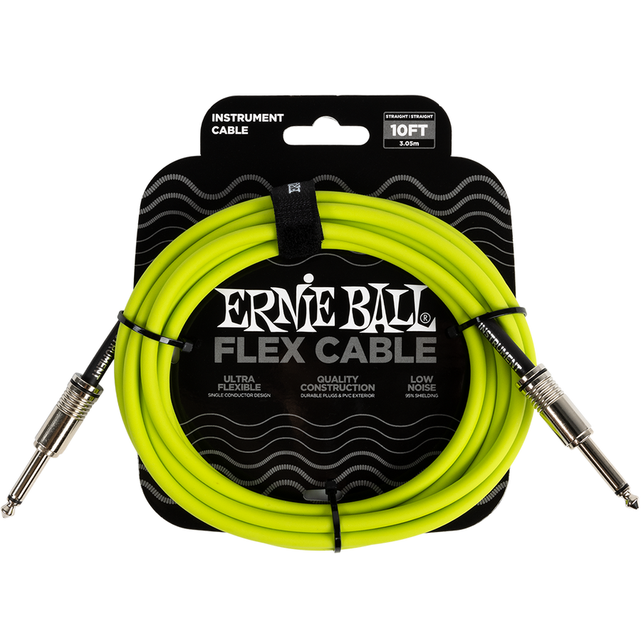 Ernie Ball (P06414 ) 10ft Flex Instrument Cable Green