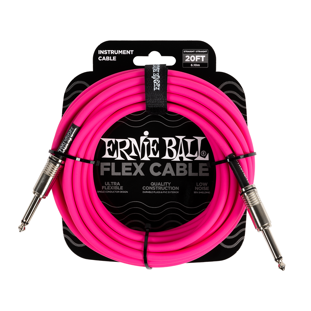 Ernie Ball (P06418) 20ft Flex Instrument Cable Pink