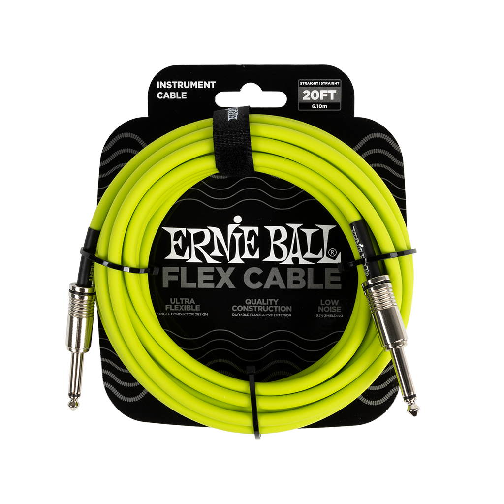 Ernie Ball (P06419) 20ft Flex Instrument Cable Green